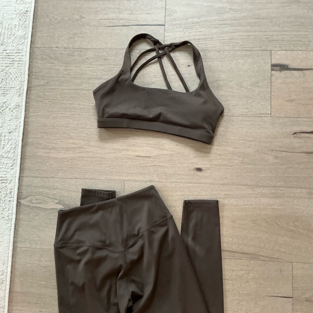 BYLT Basics Chocolate Sports Bra and Leggings Set